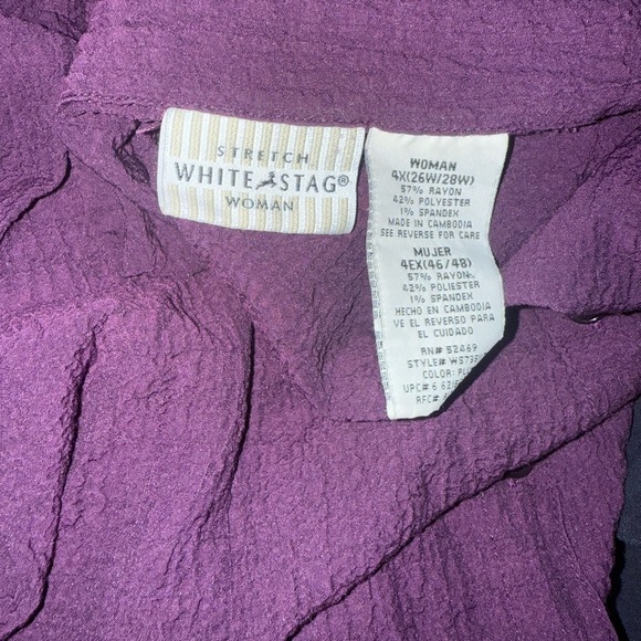 White Stag Women's Deep Purple Button-Down Blouse - Picture 4 of 4